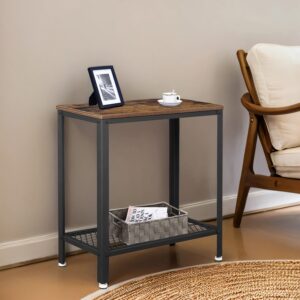 VASAGLE Teollisuustyylinen sivupöytä hyllyllä