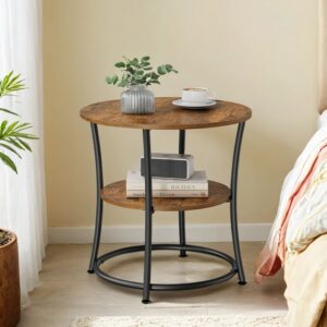 VASAGLE Side table, round coffee table, sofa table