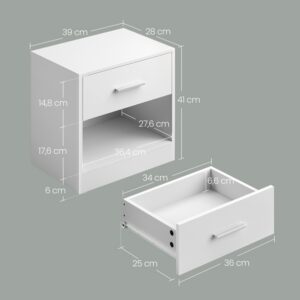 VASAGLE yöpöytä, sivupöytä, laatikolla