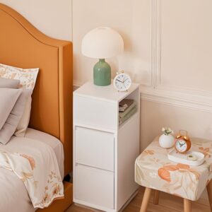 VASAGLE yöpöytä, kapea, sivupöytä, 2 laatikkoa ja avoin lokero