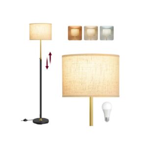 VASAGLE Height-adjustable floor lamp with foot switch and fabric lampshade