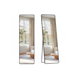 SONGMICS Rektangul?rt helkropsspejl 150 x 40 cm bl?ksort