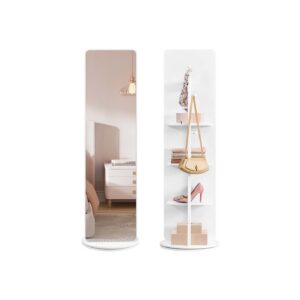 SONGMICS 360? drejelig helkropsspejl med hylder og kroge