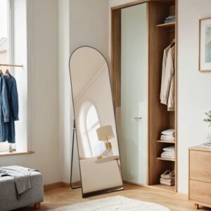 SONGMICS helkropsspejl, buet spejl, st?ende eller v?gmonteret