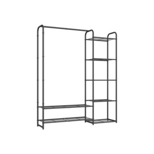 SONGMICS coat rack with shelves 29 x 112 x 158.4 cm matte black
