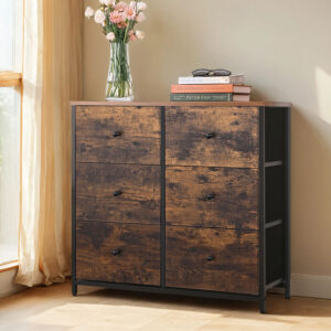 SONGMICS Chest of Drawers with 6 Fabric Drawers