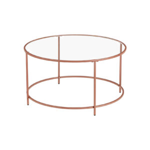VASAGLE Glass table with metal frame