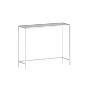 VASAGLE konsolbord Yta av härdat glas  pärlvit-skiffergrå