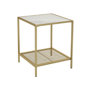 VASAGLE Side Table Gold Marble Look