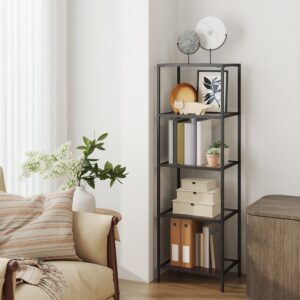 VASAGLE 5-tasoinen lasihylly, kirjahylly, säilytyshylly