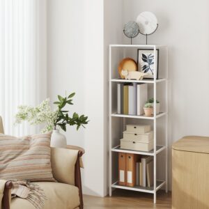 VASAGLE 5-tasoinen lasihylly, kirjahylly, säilytyshylly