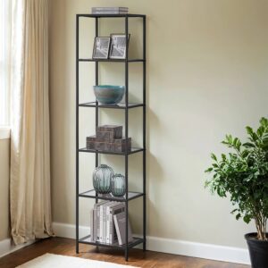 VASAGLE 6-tasoinen hylly, kylpyhuonehylly karkaistusta lasista, kylpyhuoneeseen