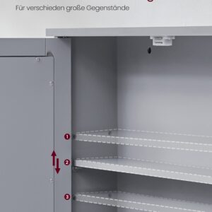 VASAGLE Spegelskåp för väggmontering, duvgrå