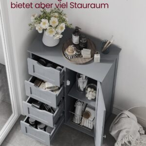 VASAGLE kylpyhuoneen kaappi, 4 laatikkoa