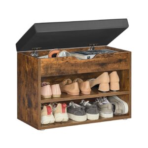 VASAGLE Shoe bench with 3 levels 30 x 60 x 44 cm vintage brown