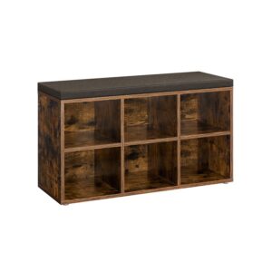 VASAGLE shoe rack with seat 30 x 87 x 48 cm vintage brown-gray