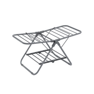 SONGMICS Clothes Drying Rack with 2 Metal Wings, Dove Gray