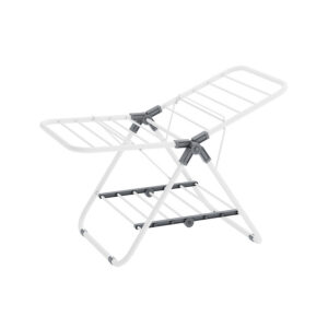 SONGMICS Clothes Drying Rack with 2 Metal Wings, Cloud White