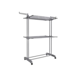 SONGMICS clothes horse with 3 levels 63.5 x 128 x 173 cm dove gray