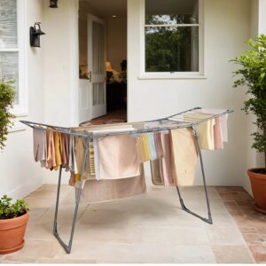 SONGMICS Clothes Dryer, Space-Saving Standing Dryer, Foldable Wing Clothes Dryer