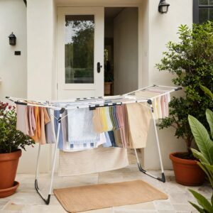 SONGMICS Clothes Dryer, Space-Saving Standing Dryer, Foldable Wing Clothes Dryer