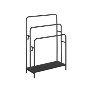 VASAGLE Towel rack with 3 bars ink black-ebony black