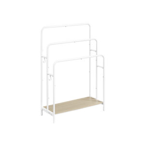 VASAGLE towel rack with 3 bars, cloud white-natural beige