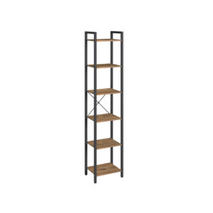VASAGLE Shelf 6 Levels 30 x 40 x 187.5 cm Vintage Brown-Black
