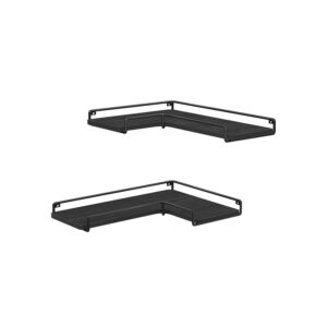 VASAGLE L-shaped corner shelf, industrial design, black