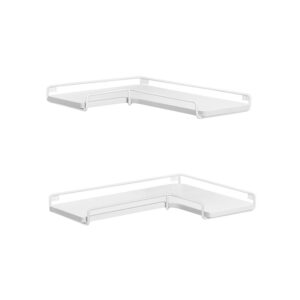 VASAGLE L-shaped corner shelf, set of 2, cloud white