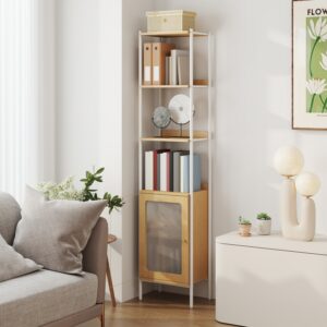 VASAGLE Kirjahylly 6 tasoa, korkea hylly, lattialla seisova hylly