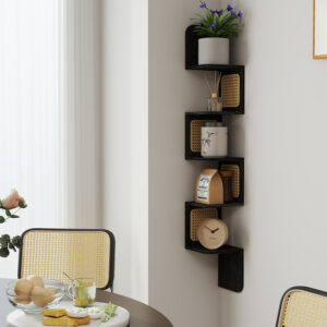 VASAGLE kulmahylly, seinähylly 5 tasoa, kelluva hylly