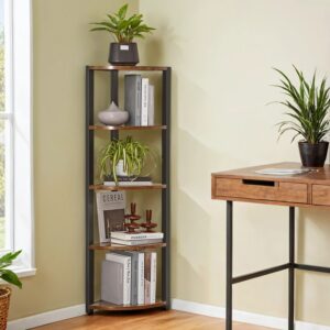 VASAGLE 5-tasoinen kulmahylly, teollinen tyyli, monikäyttöinen hylly