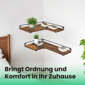 VASAGLE L-shaped corner shelf, set of 2, wall shelf