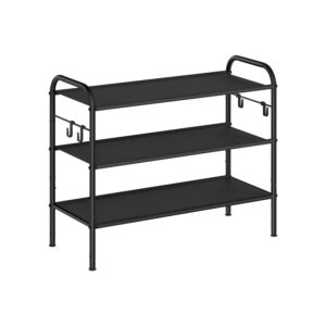 SONGMICS kenkähylly, 3 tasoa, 12 parille, musta