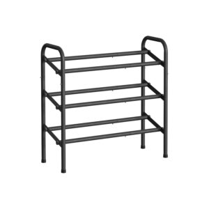 SONGMICS 3-tier metal shoe rack, ink black