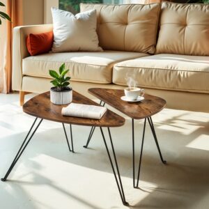 VASAGLE Set of 2 Side Tables Side Tables Coffee Tables for Living Room, Dining Room, Bedroom