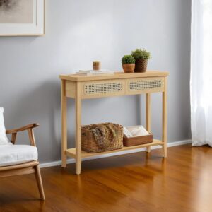 VASAGLE konsolbord med 2 lådor i boho-stil