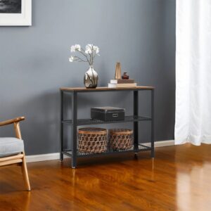 VASAGLE Teollisuustyylinen konsolipöytä, 3 tasoa