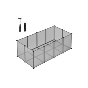 SONGMICS outdoor enclosure with gray plastic floor panels