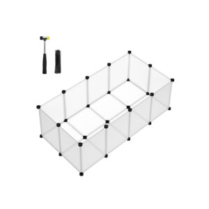 SONGMICS outdoor enclosure with white plastic base panels