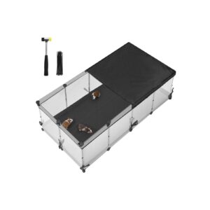 SONGMICS Bur til sm? dyr af plastplader 144 x 74 x 47 cm skyhvid