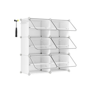 SONGMICS kenkähylly, 6 lokeroa, valkoinen