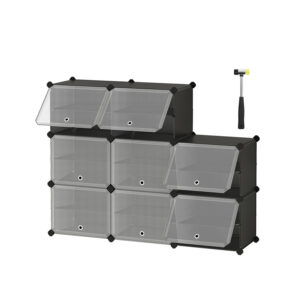 SONGMICS kenkähylly, 8 lokeroa, musta