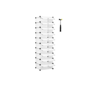 SONGMICS plugghylla med dörrar 10 fack Vit