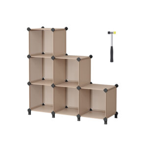 SONGMICS 6-osastoinen DIY-kuutiohylly, kamelinruskea