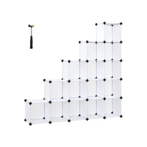 SONGMICS plugghyllsystem 16 kuber vitt