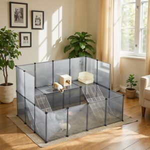 SONGMICS Frihegn til kaniner, hegn til sm? dyr, 143 x 108 x 93 cm