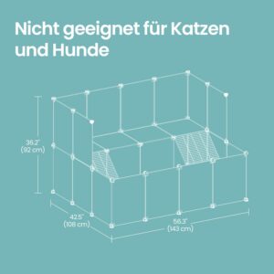 SONGMICS Frihegn til kaniner, hegn til sm? dyr, 143 x 108 x 93 cm