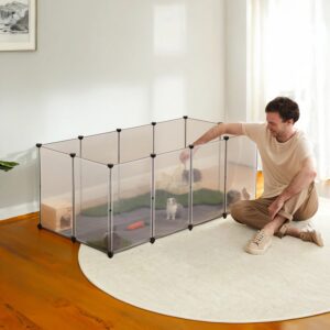 SONGMICS outdoor enclosure with floor panels, plastic, gray